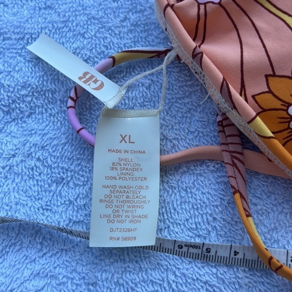 Honeybee Floral Two Way Convertible Bralette Halter Swim Top Size XL - Picture 9 of 9